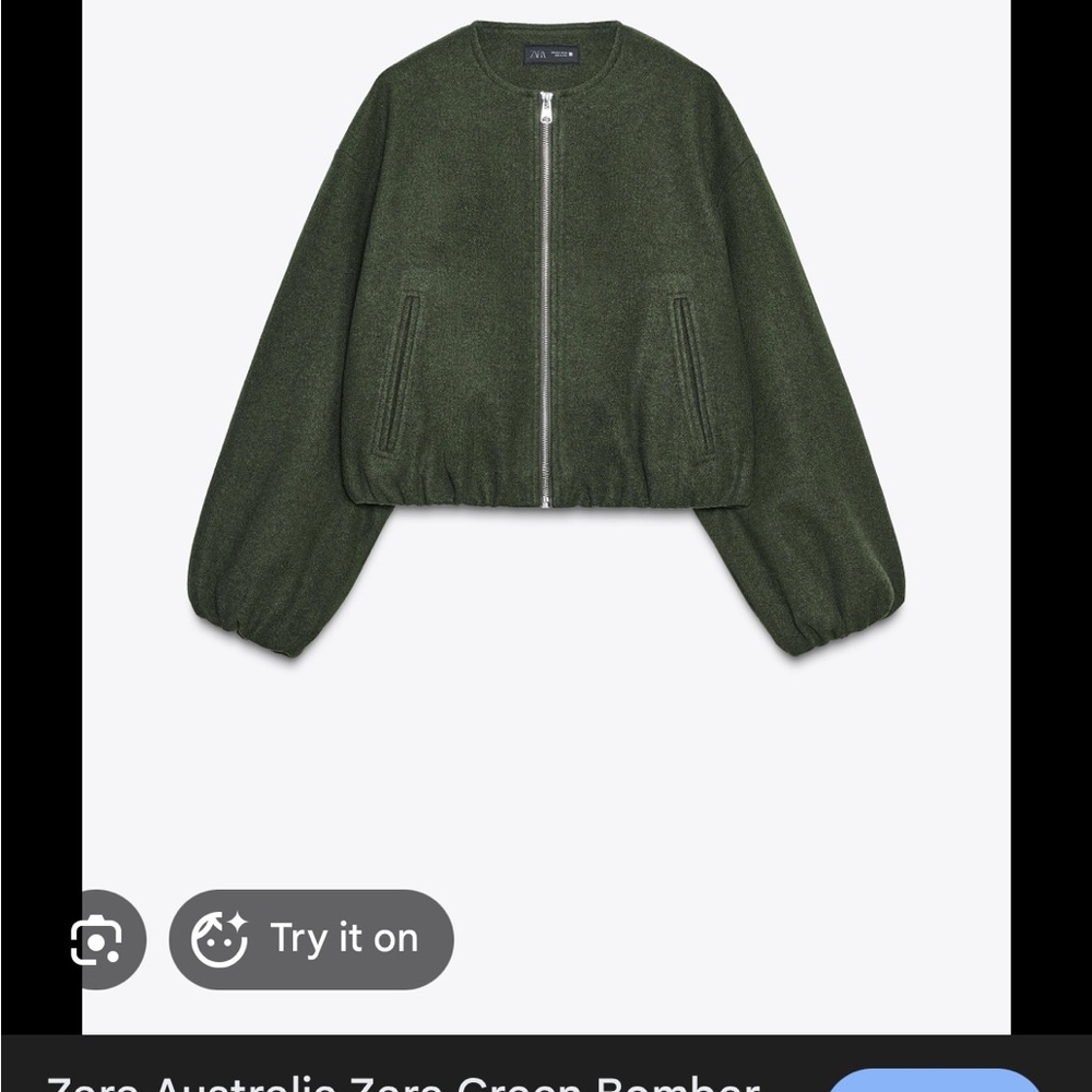 Zara Olive Bomber Jacket